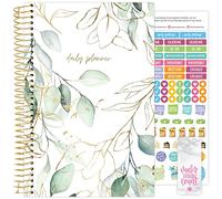 bloom daily planners Calendrier non daté - Agenda annuel - Passion/objectifs - Agenda mensuel/hebdomadaire avec onglets (janvier à décembre) - 14 x 21 cm - Eucalyptus