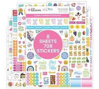 Bloom daily planners Feuilles d'autocollants de planificateur classiques améliorées - Lot d'autocollants variés pour décoration, planification, le scrapbooking, etc. - 708 autocollants par paquet !