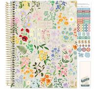 bloom daily planners Hardcover Agenda scolaire 2025-2026 (21,6 x 27,9 cm) (juillet 2025 à juillet 2026) - Organiseur d'objectifs - Agenda mensuel et hebdomadaire inspirant - Fête de jardin, beige