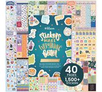 bloom daily planners Lot d'autocollants Mega Planner de 40 pages (plus de 1500 autocollants) - Livre d'autocollants de 15,2 x 22,9 cm avec feuille d'aluminium - Saisons, célébrations, vacances,