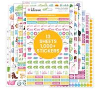 bloom daily planners Lot de 13 feuilles d'autocollants pour planifier et décorer 1 000 autocollants