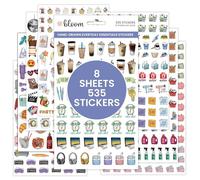 bloom daily planners Lot de 490 autocollants de planification de tous les jours dessinés à la main - Style vintage pour décoration, planification, scrapbooking