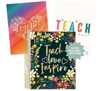 bloom daily planners Planificateur et calendrier pour enseignant 2025-2026 - 7 périodes avec couverture givrée - 22,9 x 27,9 cm (couverture interchangeable) - Bold & Bright
