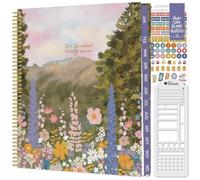 bloom daily planners Planning 2027 pour femme (21,6 x 27,9 cm) - Semainier et mensuel (janvier à décembre) - Agenda à couverture souple avec autocollants et pochoir - Fleurs sauvages et montagnes