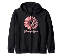 Bloom for Hope Ruban Rose Tournesol Soutien Cancer du Sein Sweat à Capuche
