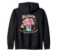Bloom Grow Through What You Go Through Pivoine Sweat à Capuche