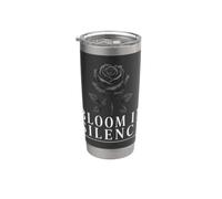 Bloom In Silence - Une rose vintage inspirée par des fleurs Gobelet isotherme en acier inoxydable double paroi