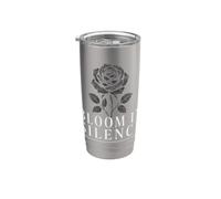 Bloom In Silence - Une rose vintage inspirée par des fleurs Gobelet isotherme en acier inoxydable double paroi