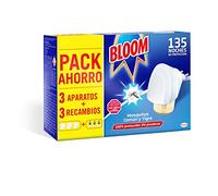 Bloom Insecticide électrique liquide double efficacité (3 appareils + 3 recharges), anti-moustiques électrique efficace contre le moustique commun et tigre, 135 nuits de protection