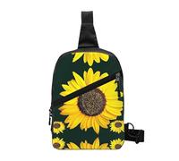 Bloom Sunflower Sac de sport pliable à bandoulière léger avec plusieurs poches, tissu polyester résistant à l'eau, sac à dos de voyage compact