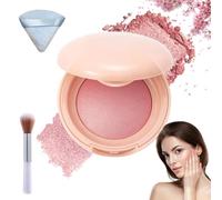 Bloom up Baked Highlighting Blush, 6 Shades with Brush, Soft Pinch Luminous Blush - Buildable Color, Natural Finish, Highlight, for All Skin Tones (#04)