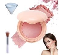 Bloom up Baked Highlighting Blush, 6 Shades with Brush, Soft Pinch Luminous Blush - Buildable Color, Natural Finish, Highlight, for All Skin Tones (#03)