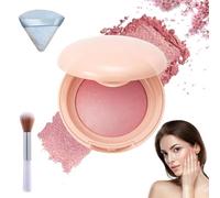 Bloom up Baked Highlighting Blush, 6 Shades with Brush, Soft Pinch Luminous Blush - Buildable Color, Natural Finish, Highlight, for All Skin Tones (#01)