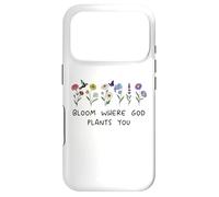 Bloom Where God Plants You Christian Bible Verse Scripture Coque pour iPhone 17 Pro