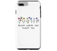 Bloom Where God Plants You Christian Bible Verse Scripture Coque pour iPhone 7 Plus/8 Plus