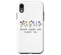 Bloom Where God Plants You Christian Bible Verse Scripture Coque pour iPhone XR