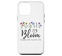 Bloom Where You are Planted God Quote Bible Verse Christian Coque pour iPhone 12 Mini