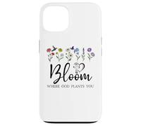 Bloom Where You are Planted God Quote Bible Verse Christian Coque pour iPhone 13