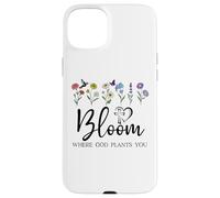 Bloom Where You are Planted God Quote Bible Verse Christian Coque pour iPhone 15 Plus