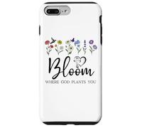 Bloom Where You are Planted God Quote Bible Verse Christian Coque pour iPhone 7 Plus/8 Plus