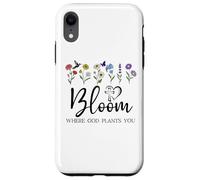 Bloom Where You are Planted God Quote Bible Verse Christian Coque pour iPhone XR