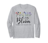 Bloom Where You are Planted God Quote Bible Verse Christian Manche Longue