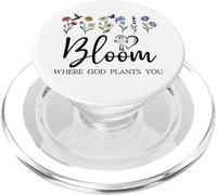 Bloom Where You are Planted God Quote Bible Verse Christian PopSockets PopGrip pour MagSafe