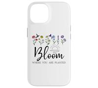 Bloom Where You are Planted Wildflower Christian Bible Verse Coque pour iPhone 14