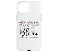 Bloom Where You are Planted Wildflower Christian Bible Verse Coque pour iPhone 15 Plus