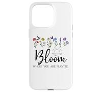 Bloom Where You are Planted Wildflower Christian Bible Verse Coque pour iPhone 15 Pro Max
