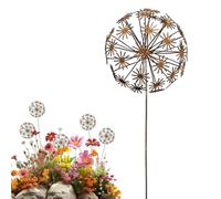 BloomForge Garden Stake Decor - Rustic Floral Metal Accent, Adjustable Petal Frame Design, Outdoor Garden Ornament Build, Yard Accessory, Landscape Styling for Fence Patio Lawn Pathway