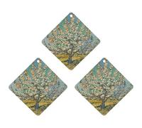 Blooming Abricot Trees Lot de 3 désodorisants à suspendre pour voiture, maison, bureau, style gris