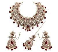 Blooming Beauty Reverse AD Mehandi Collier ras du cou plaqué (marron), laiton, sans pierre précieuse