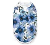 Blooming Blue Daisy Chemise pour chien Séchage rapide Respirant T-shirt doux extensible sans manches Gilet pour chien XL