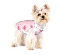 Blooming Carnations Grand t-shirt extensible pour chien, doux, frais et sans manches à rayures, vêtements respirants pour chiot, chaton, chat de taille S