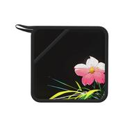 Blooming Cinchona Flower Tapis carré en silicone anti-brûlure - 18 cm - Convient pour poêles, fours, grills, service à thé