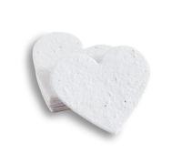 BLOOMING Coeurs en Papier Ensemencé - Lot de 25 faveurs de mariage à planter vierge - 6,3 x 6,3 cm 300g/m2 - Blanc Vierge - Graines de fleurs sauvages biodégradables