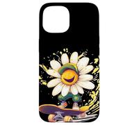 Blooming Daisy avec Skateboard pour Les Amateurs de Prairie Fleurie Coque pour iPhone 15