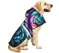 Blooming Flowers Manteau de pluie imperméable pour chiens de petite, moyenne et grande taille avec bandes réfléchissantes et sangle ventrale réglable