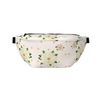 Blooming Hexagonal Blanc Sac banane polyvalent léger respirant et réglable pour voyage cyclisme et utilisation quotidienne
