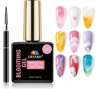 Blooming Kit De Vernis À Ongles Gel Transparent Soak Off Uv Led Pour Un Effet À Peindre En Aquarelle Et Marbre Pour Femmes Et Filles Avec Pinceau À Ongles