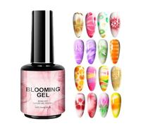 Blooming Nail Polish - UV Topcoat Formula, Fingertip Base Layer | Stamping Liquid Gel Shine, Artistic Nails Blending Effect, Longwear Color Mixing Paint For Salons, Nail Bar, Fashion Designs, Beau
