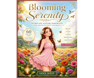 Blooming Serenity: Floral Nature Portrait Coloring Book for Adults: 60 Unique Intricate Designs - Young Women in Flowers, Rural Landscapes & Peaceful Outdoor Scenes for Advanced Colorists | 8.5x11
