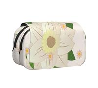 Blooming Trousse hexagonale blanche à double clapet pour esquisses, voyages et école