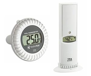 Blooming Weather TFA Dostmann Weatherhub émetteur Thermo-hygro avec thermomètre Piscine TFA 30.3310.02, Blanc