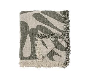 Bloomingville Alk 82058457 Couverture en Coton recy vec Motif imprimé Vert 160 x 130 cm