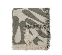 Bloomingville Alk 82058457 Couverture en Coton recyclé avec Motif imprimé Vert 160 x 130 cm