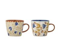 Bloomingville Anniversary Lot de 2 tasses en grès Marron 9,5 x 8 cm 300 ml