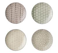 Bloomingville Assiettes Karine, Gris/Noir, Gris/Vert/Violet, 4 pices