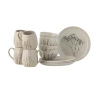 Bloomingville Bea Set de 4 x 3 articles pour petit-déjeuner, naturel, en faïence, C : P 10 x H 10,5 / l : 11,5 x H 6 / P : T21 x H2